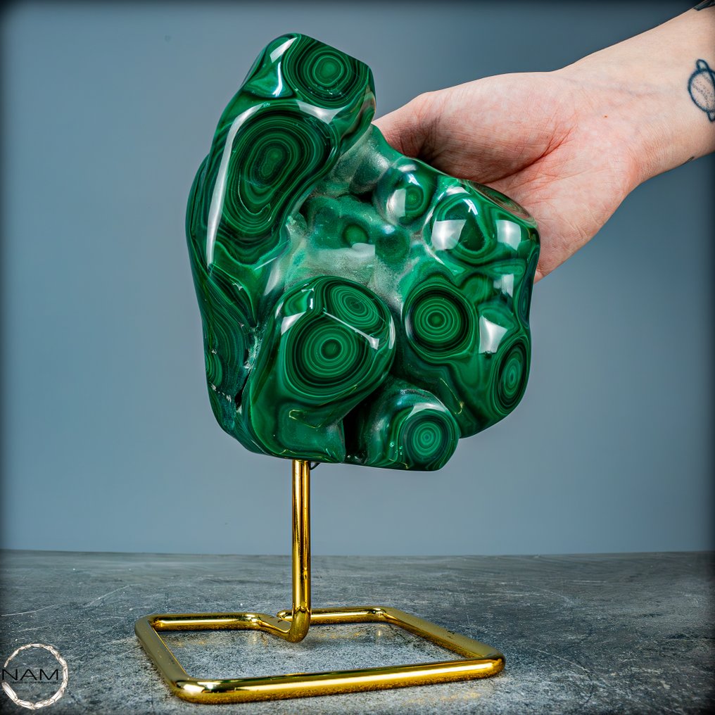 非常罕见的天然孔雀石 待命中- 1880.37 g #4.3