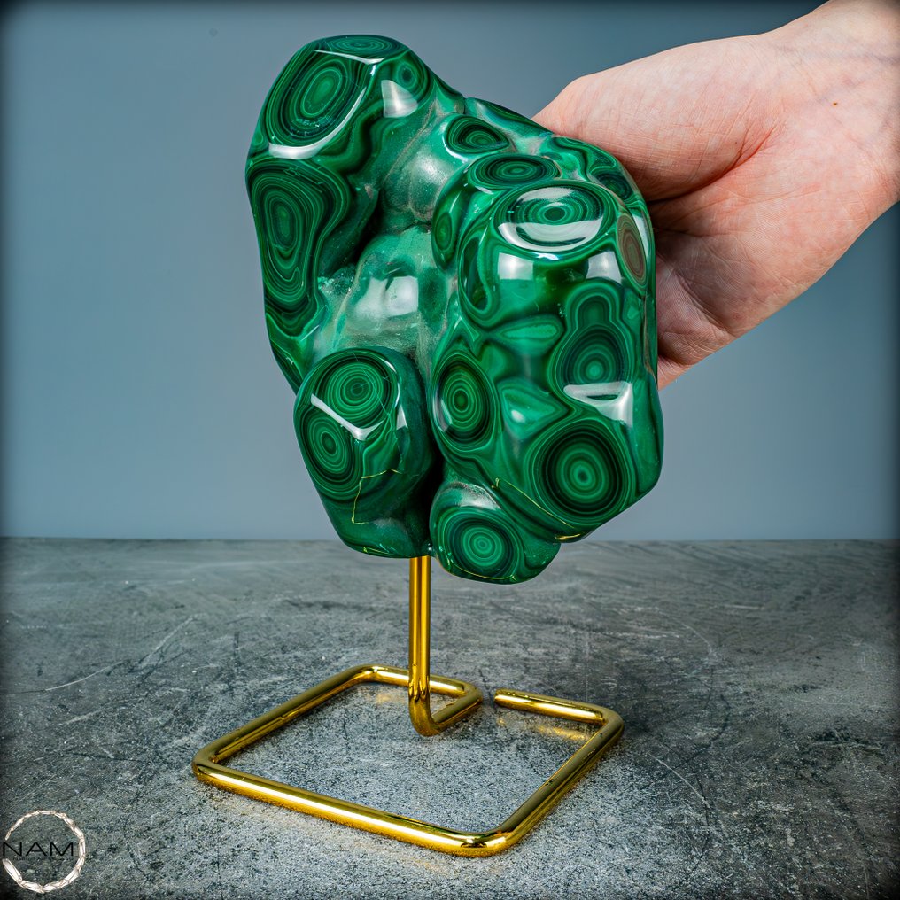 非常罕见的天然孔雀石 待命中- 1880.37 g #2.1