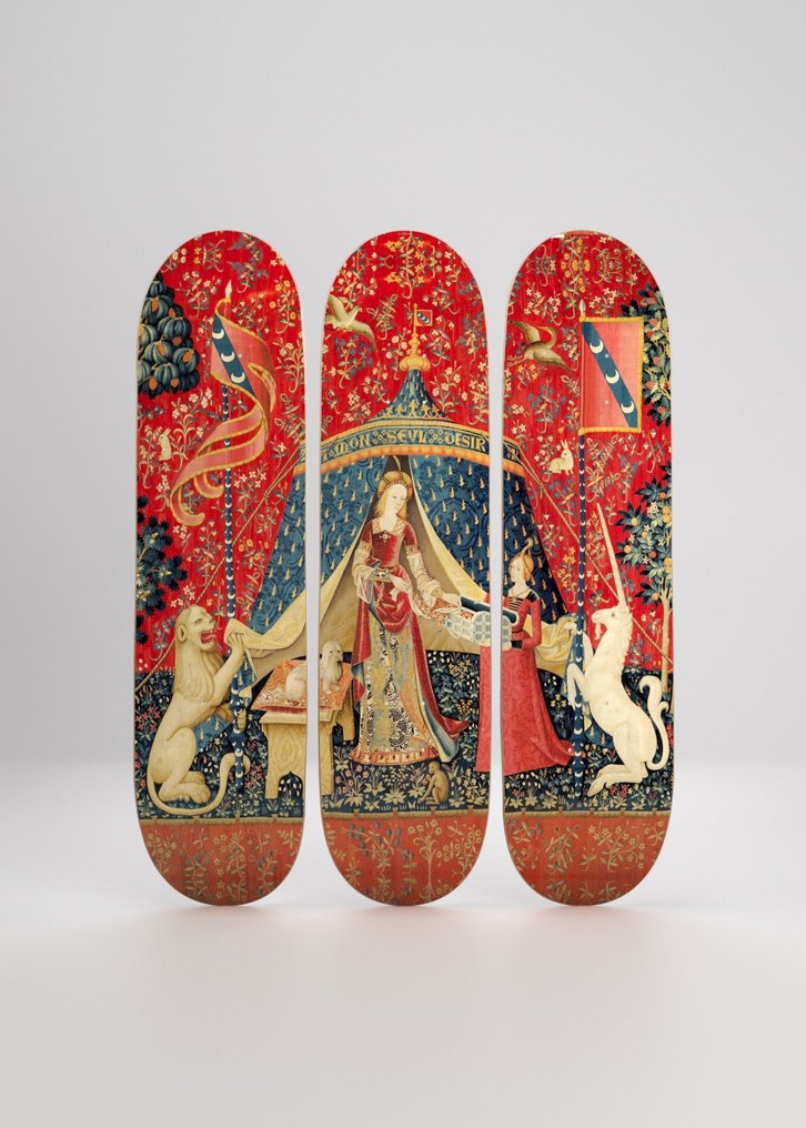Statuetta - Tre skateboard 'Lady and the Unicorn 1510' #4.3