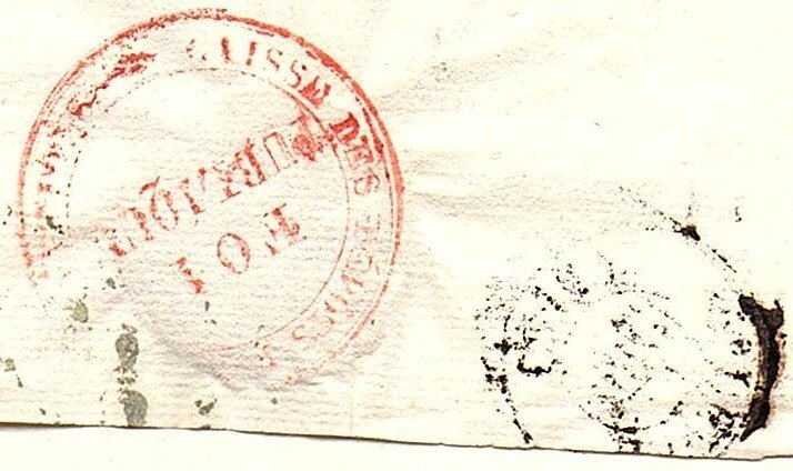 法国  - 摊销基金会 - 先驱 - 巴黎 1843年4月1日，红色直线印章和 #3.2