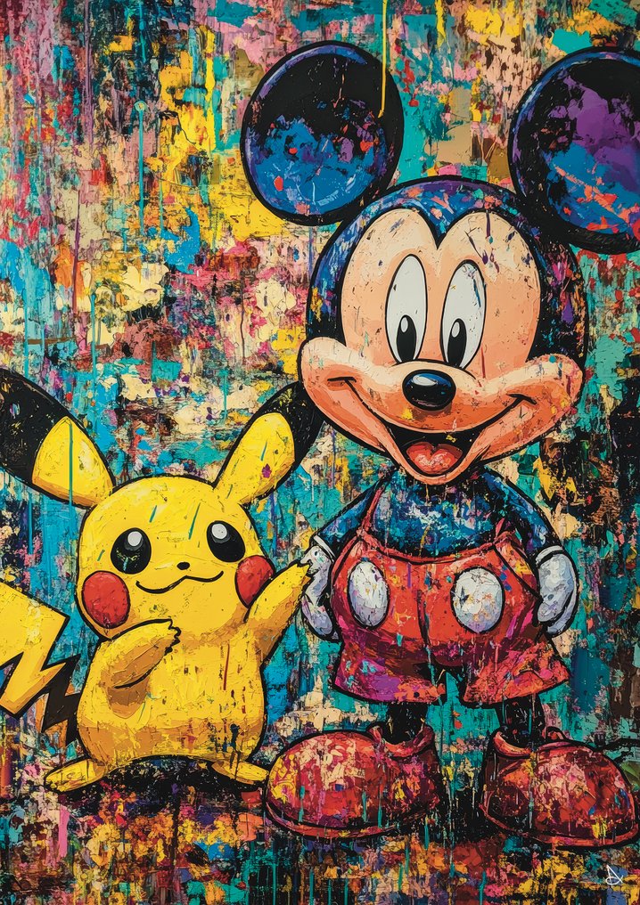 ANDREA DI MARTINO (ANDSAL MCMXCI) - Pikachu And Mickey Mouse, Best Friends  Pop Art Edition - auction online Catawiki