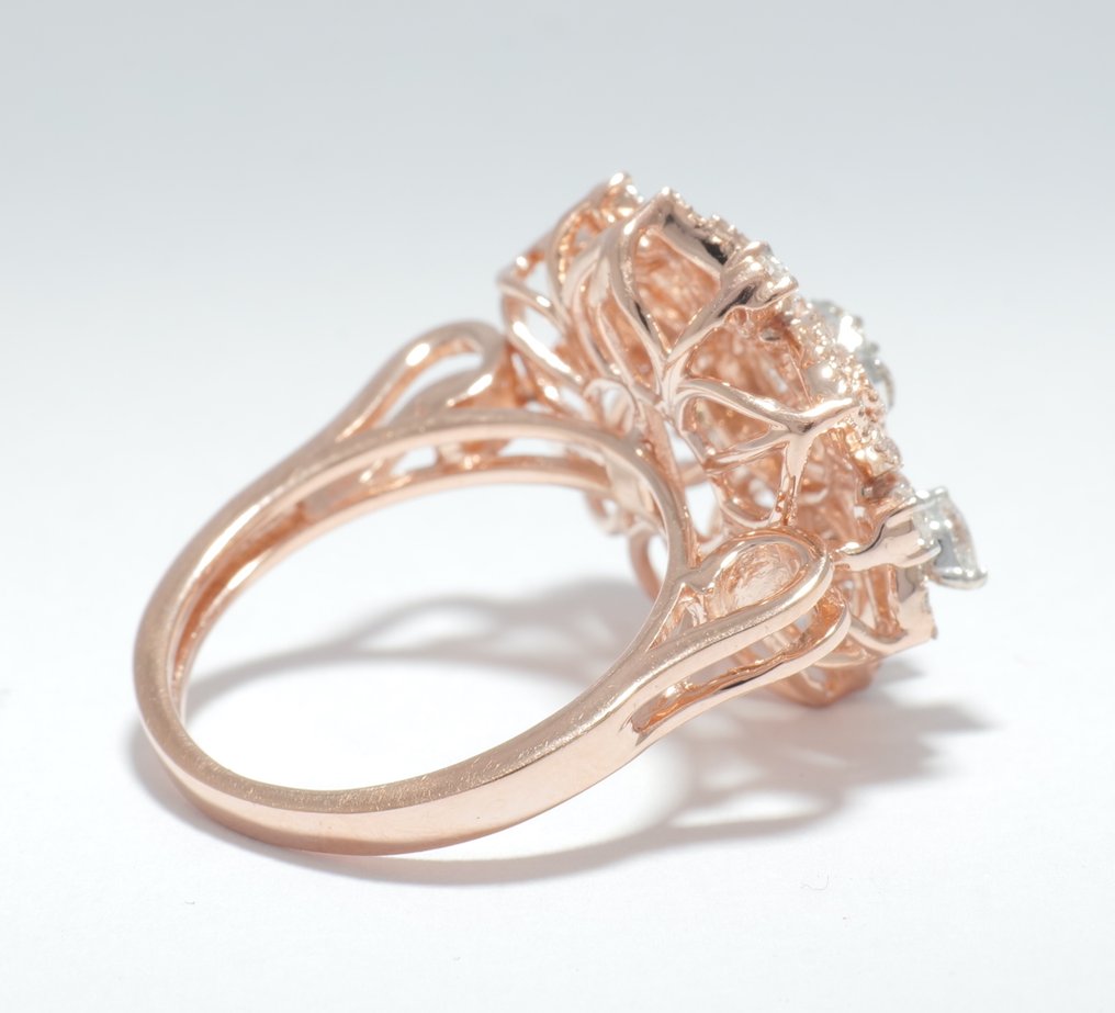 Βραδινό δαχτυλίδι - 14 καράτια Ροζ χρυσό - 0.77ct. tw. Διαμάντι (Φυσικό) - Διαμάντι - Δαχτυλίδι δηλωτικού γάμου #4.3