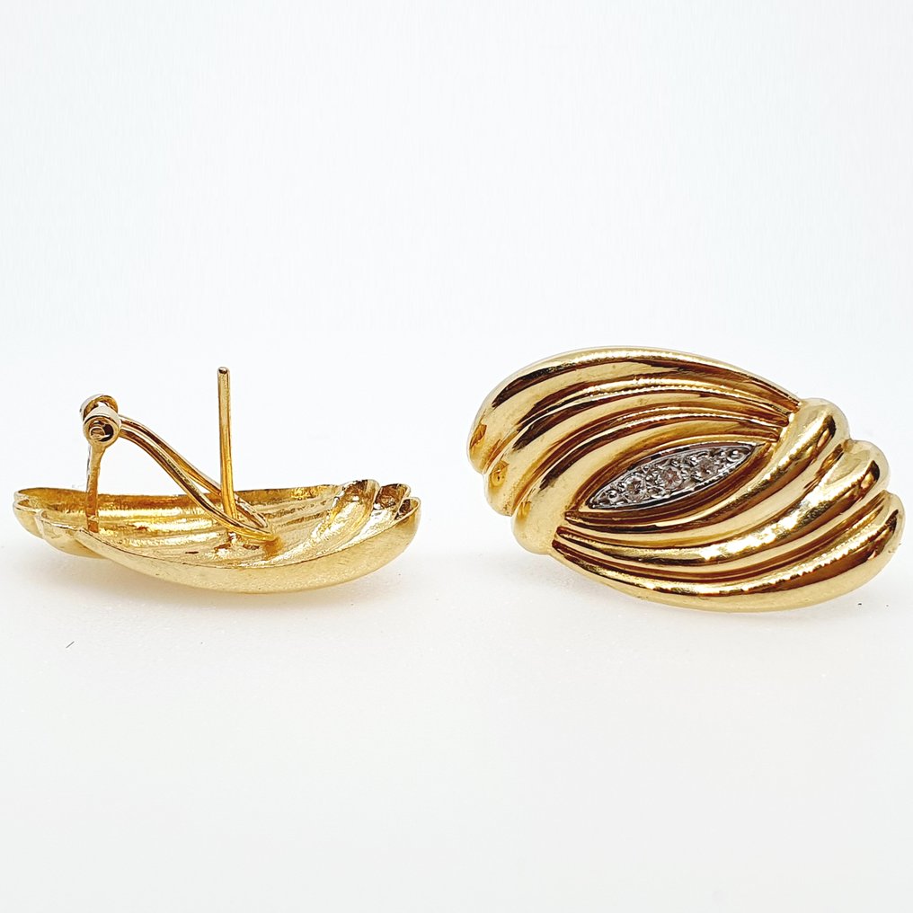 Pendientes - 18 quilates Oro amarillo, Oro blanco -  0.03ct. tw. Diamante (Natural)  #4.3