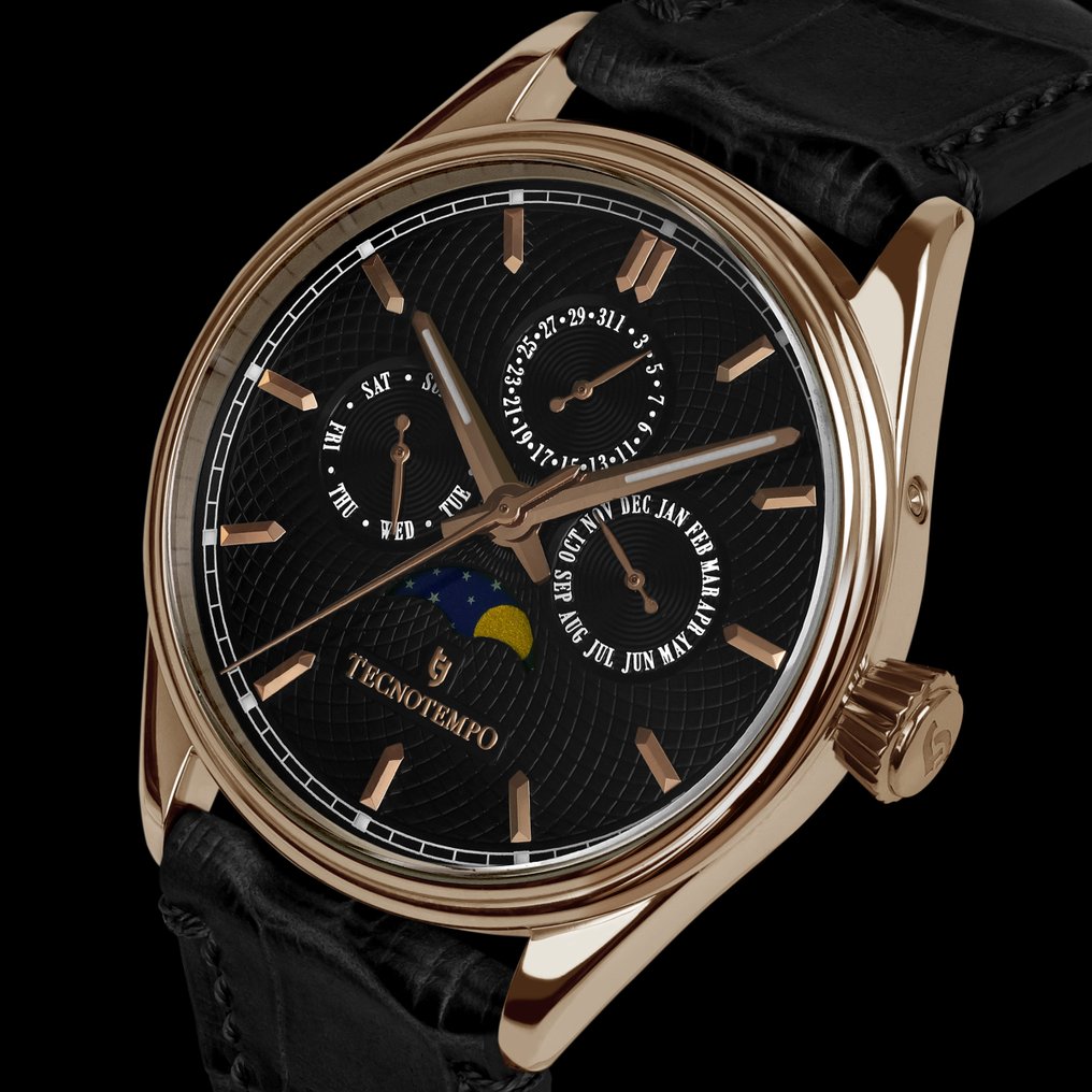 Tecnotempo quot MoonMaster quot Full Calendar Moon Phase 39mm Limited