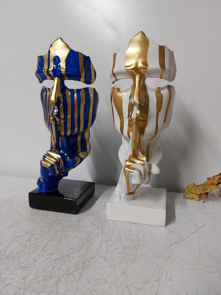 Statue, set of 2 masks - 22 cm - polyresin #2.1