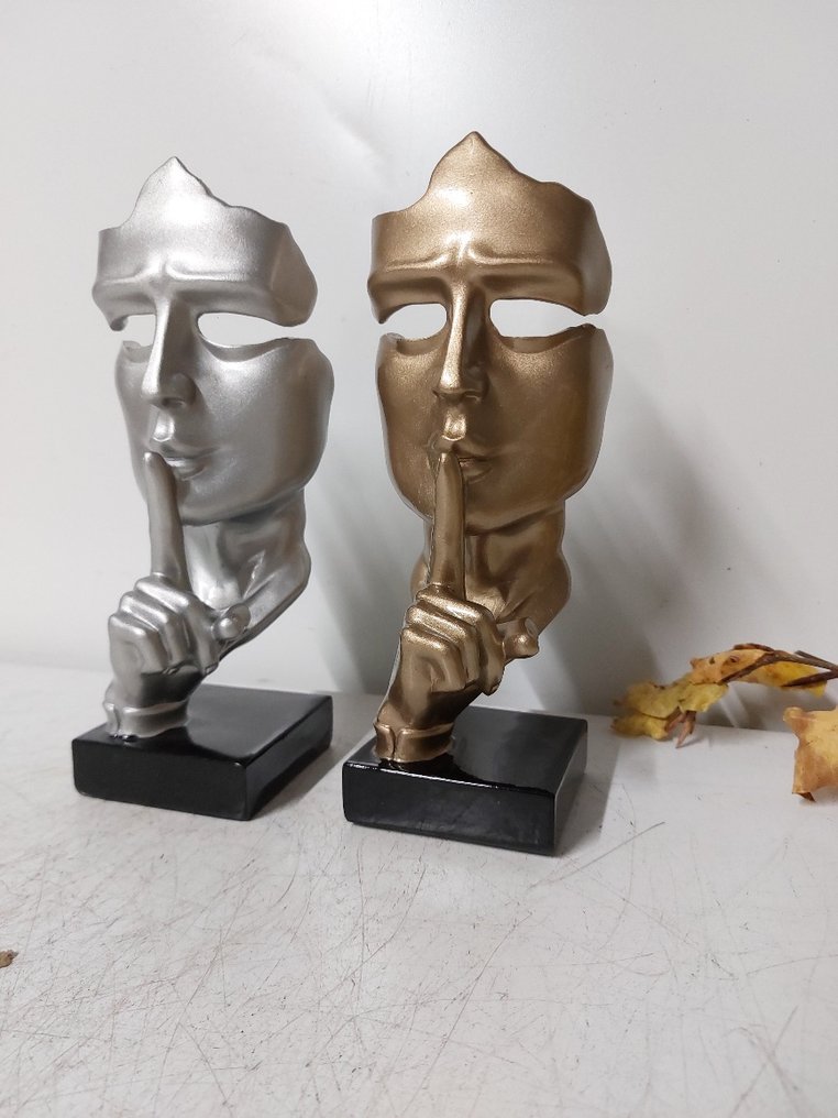 Άγαλμα, set of 2 masks - 22 cm - polyresin #1.0
