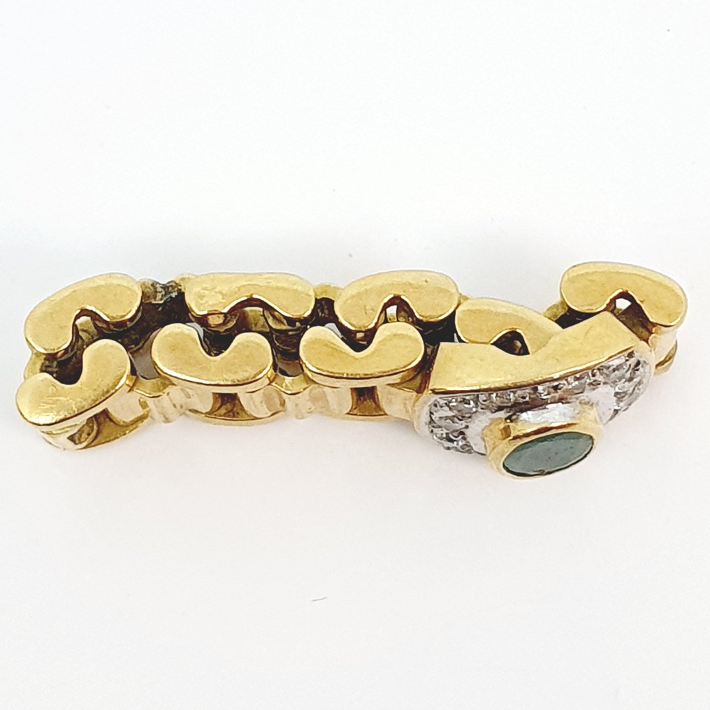 戒指 - 18 克拉 黃金 - 0.55ct. tw. 祖母綠 - 鉆石 #4.3