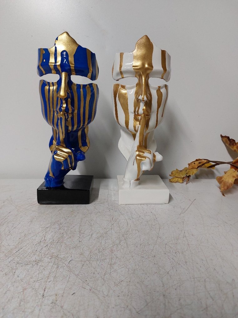 Statue, set of 2 masks - 22 cm - polyresin #1.0