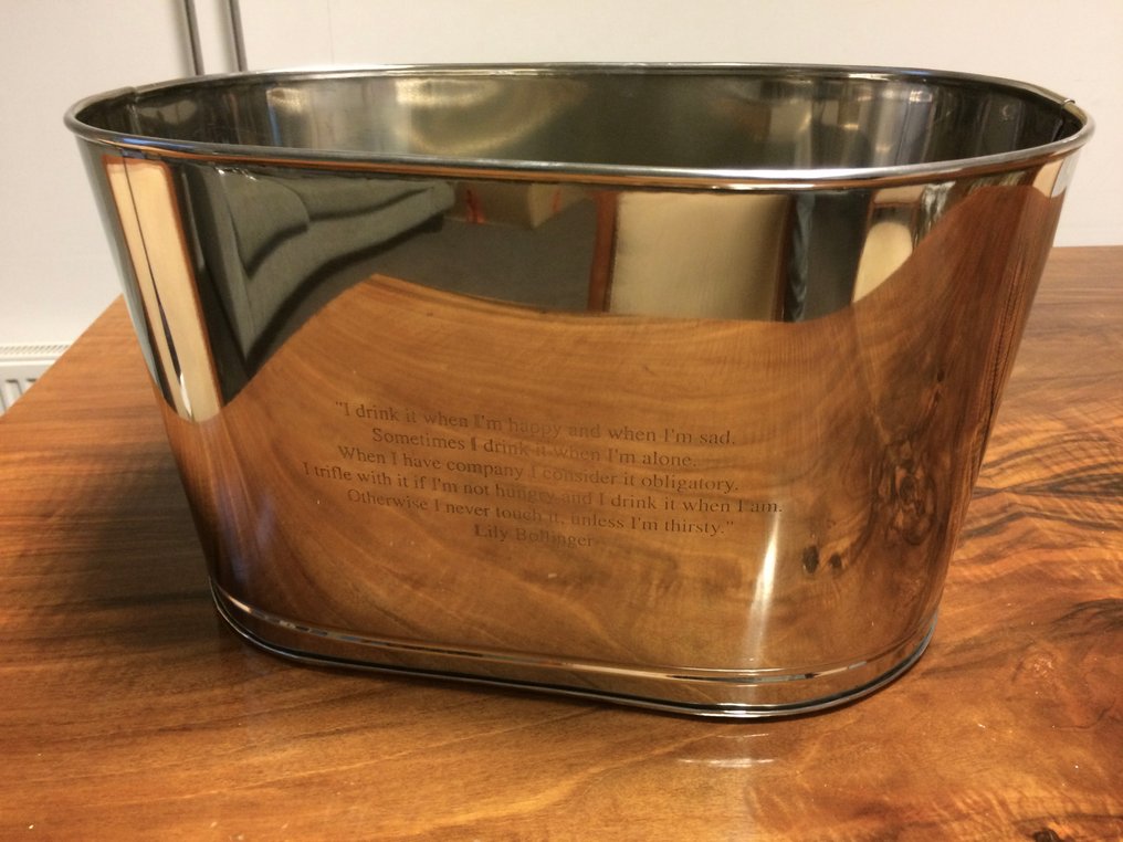 Secchiello per vino - Nickel Plated - con testo inciso di Napoleon Bonaparte e Lily Bollinger - adatto per 8 bottiglie #1.0