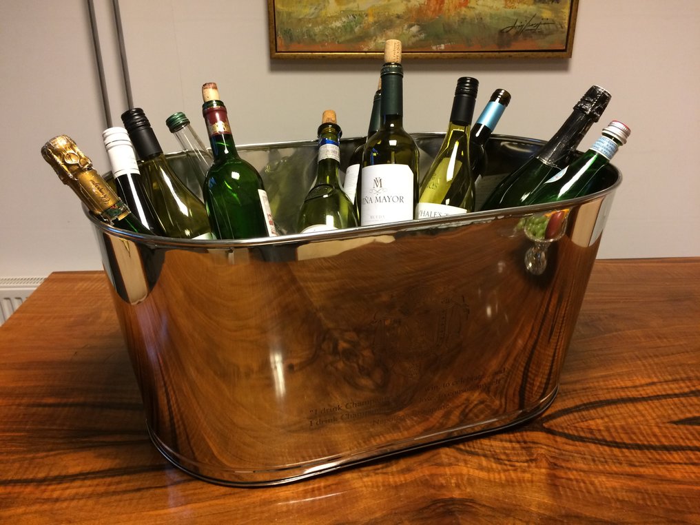 酒柜 - 镀镍，带有拿破仑和莉莉·布兰杰的雕刻文字 - 适合12瓶 #1.0