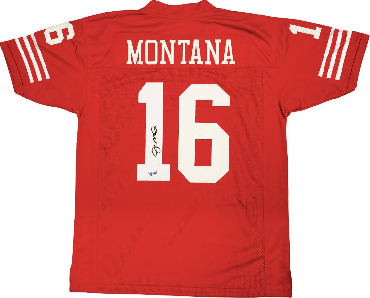 NFL Football - Joe Montana - Autograph - Red Custom Football Jersey #1.0