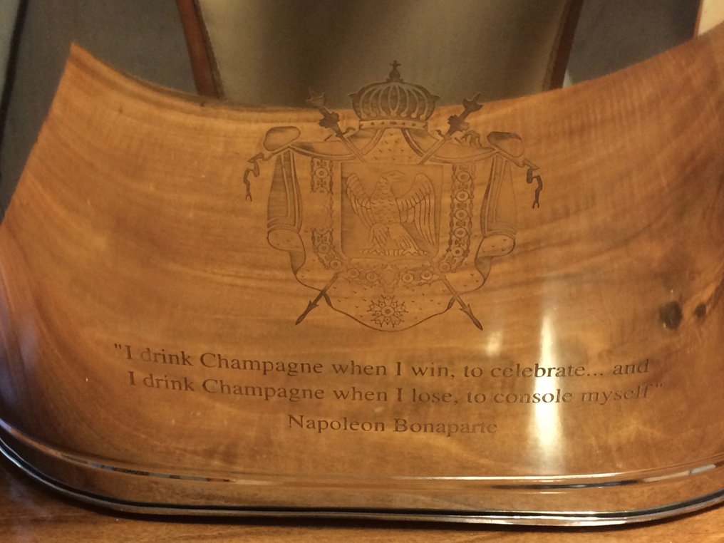Secchiello per vino - Nickel Plated - con testo inciso di Napoleon Bonaparte e Lily Bollinger - adatto per 8 bottiglie #4.3