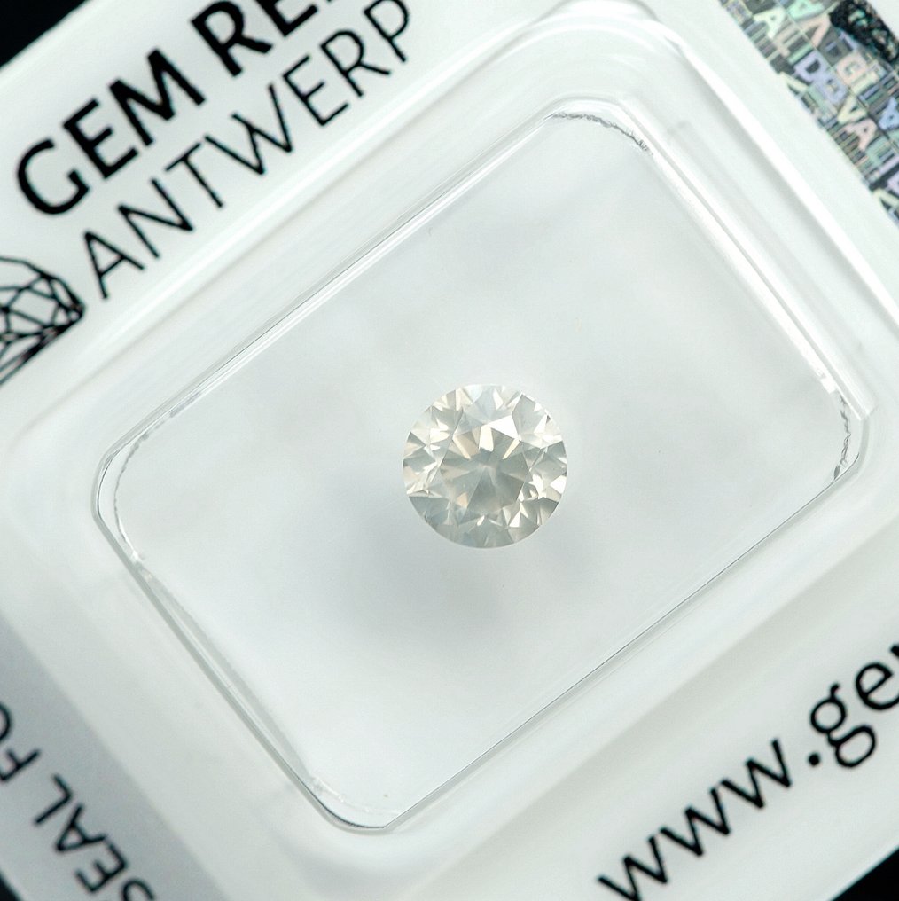 1 pcs Timantti (Luonnonvärinen) - 0.74 ct Kellertävä Harmaa - I1 - Jalokivitodistus, Antwerpen (GRA) #4.3