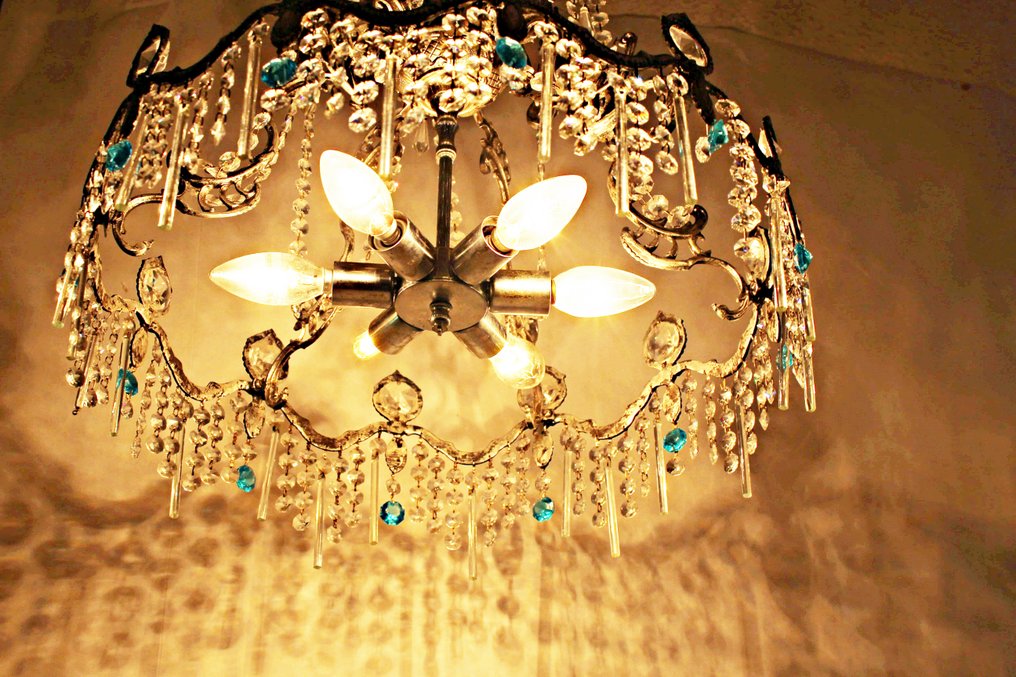 Candeeiro de teto - Casquillo E14 - Cristal, Metal, Álpaca - Lâmpada Ø45 cm. Alpaca #4.3