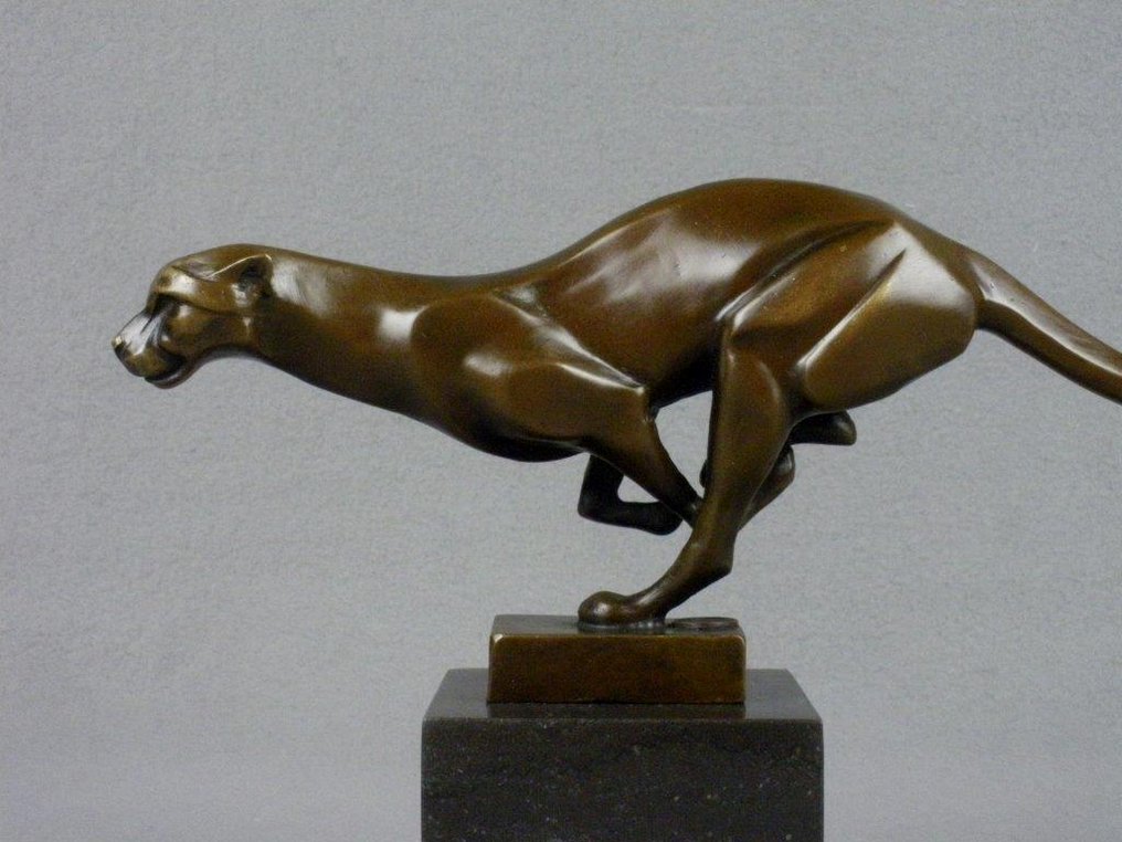 雕塑, Leopard - 2,2 kg - 18 cm - 铜绿青铜 #1.0