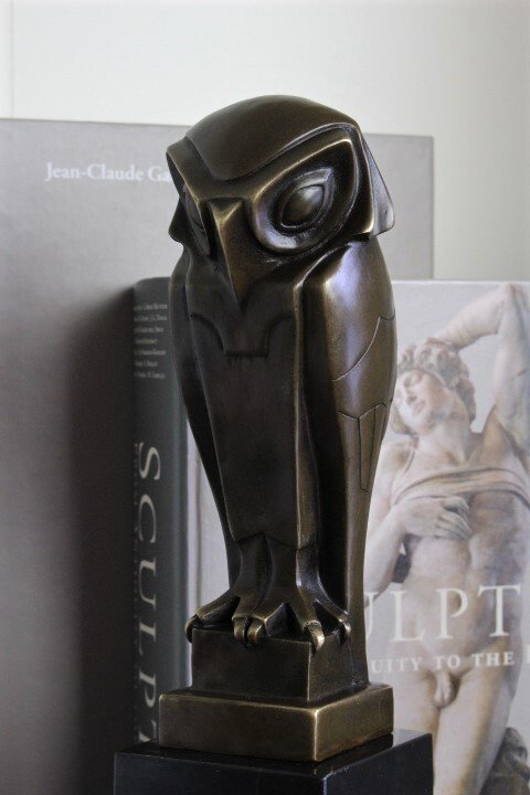 after Johan Coenraad Altorf - Γλυπτό, Owl - 2,8 kg - 33 cm - Πατιναρισμένος μπρούτζος #4.3