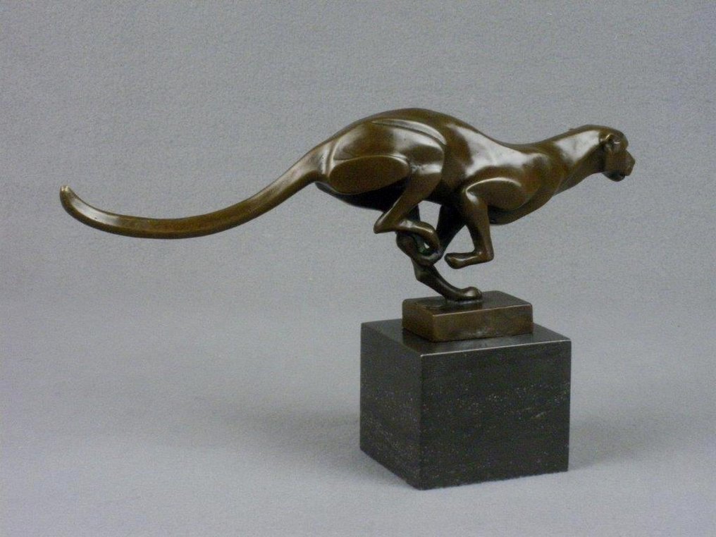 雕塑, Leopard - 2,2 kg - 18 cm - 铜绿青铜 #4.3