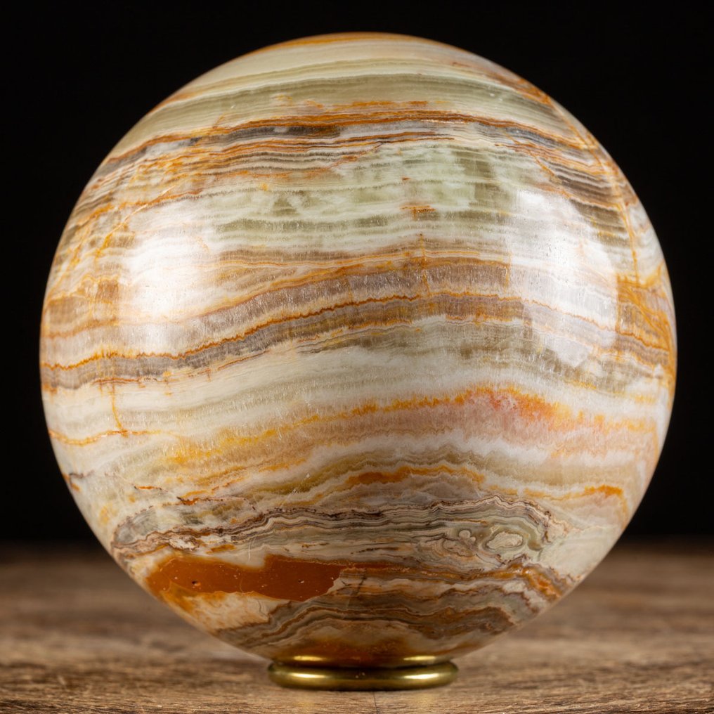 Sfera in Onice Messicano – Eleganza Naturale e Unicità - Nice Green Onix Sphere from Mexico. - Altezza: 120 mm - Larghezza: 120 mm- 2383 g #1.0