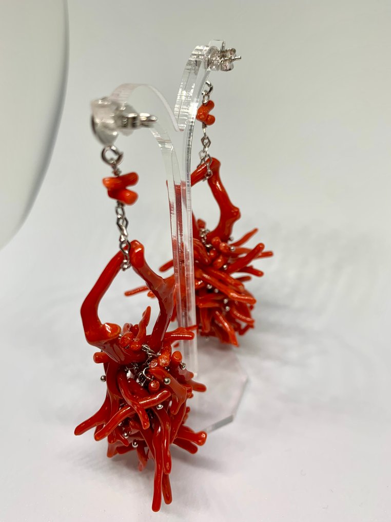 Blodkoral - Sølv - Øreringe - Blodkoraller #3.2