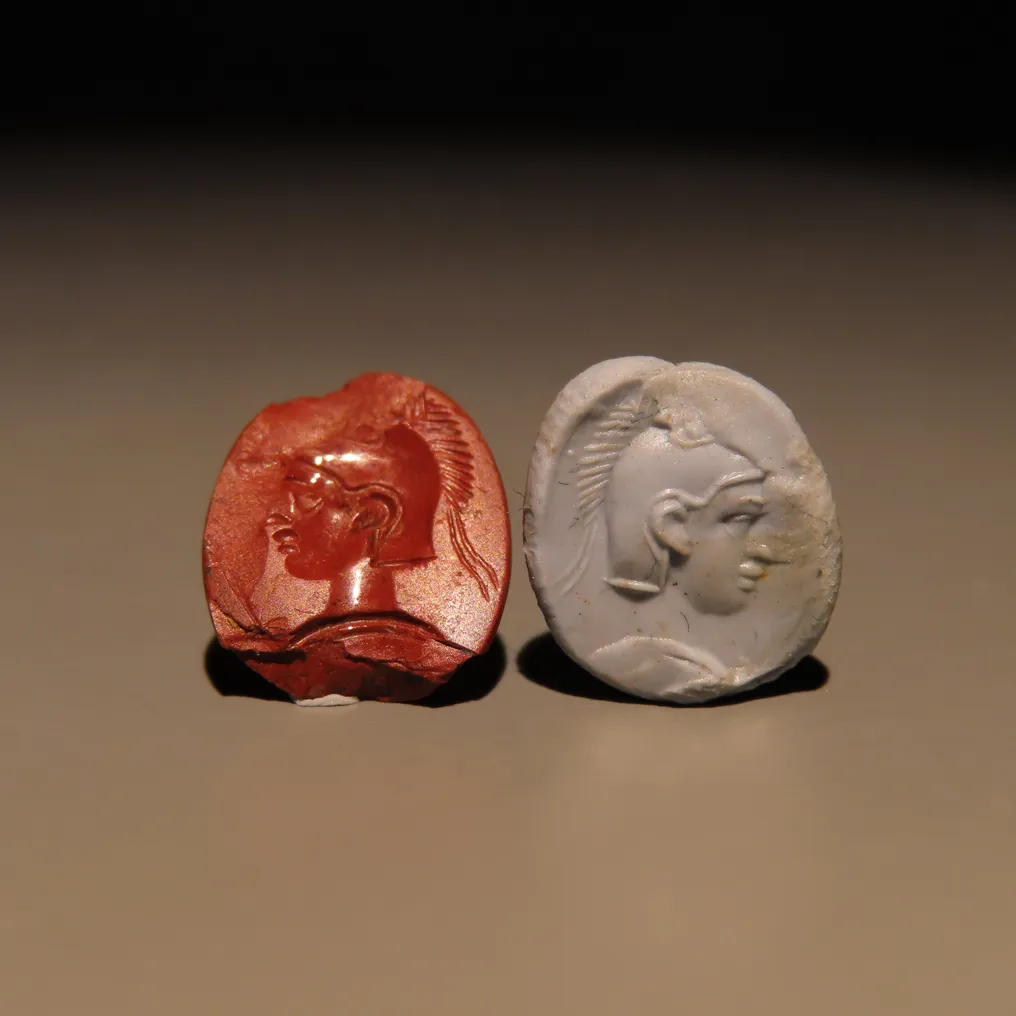 Ancient Roman Jasper Intaglio with the image of Mars. 1st-3rd century AD. 1.3 cm height.  (No Reserve Price) #2.1