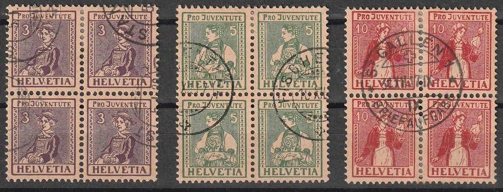 Ελβετία 1917 - Pro Juventute; 1917 σε μπλοκ των 4 #1.0