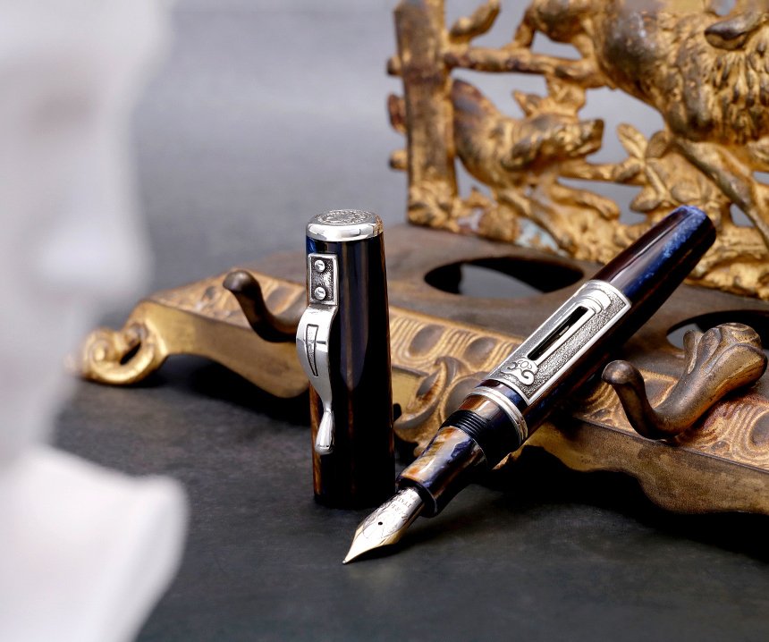 Marlen - Aureus con Moneta - Edizione limitata di 810 esemplari in Celluloide e Argento con Pennino Oro - Fountain pen #1.0