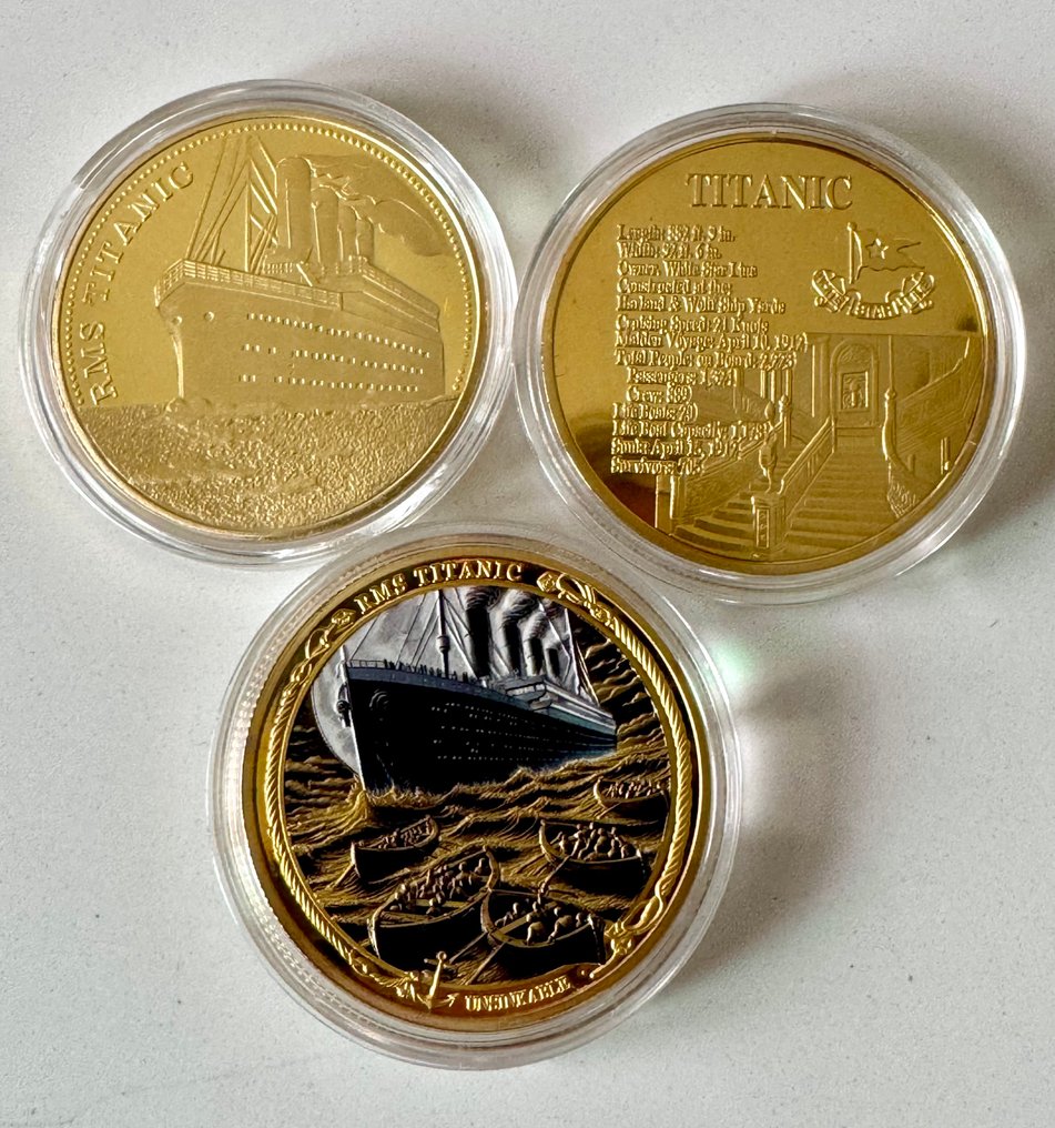 Θεματική συλλογή - Επετειακή συλλογή επιχρυσωμένη με 24K χρυσό από 3 θρύλους της τραγωδίας Titanic και της White Star #2.1