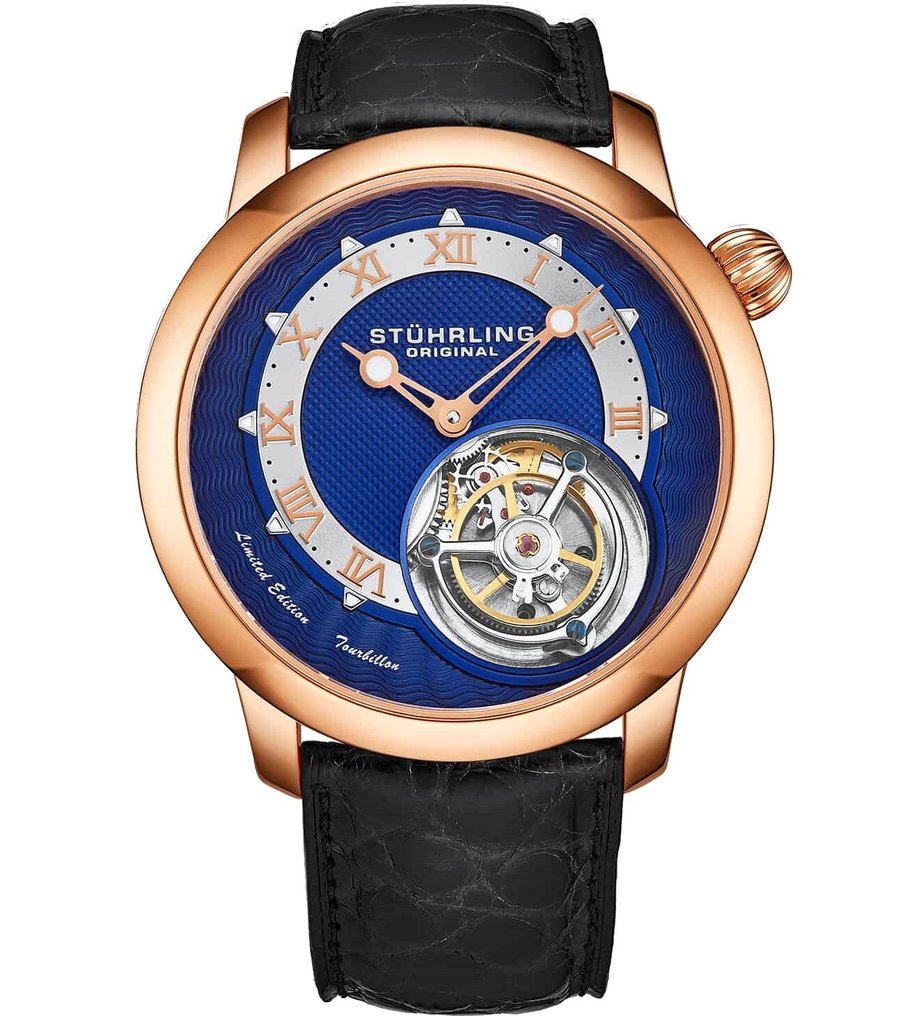 Stührling Original - TOURBILLON - Limited Edition - Alligator - Swiss - Gold - New - Άνδρες - 2025 #2.1