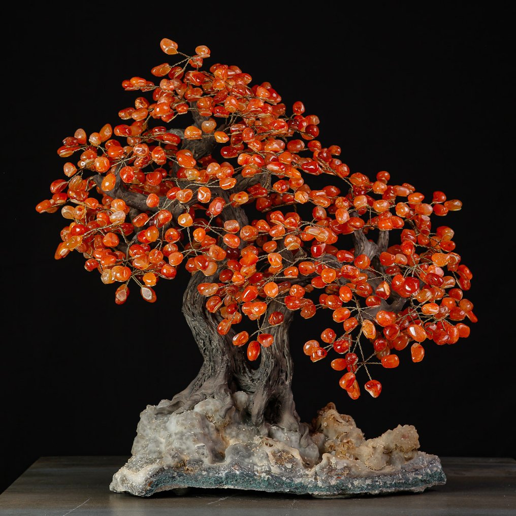 En eksklusiv samling af unikke og raffinerede stykker. Livets træ i karneol: Et symbol på forbindelse og levende elegance. - Højde: 500 mm - Bredde: 480 mm- 10502 g #1.0