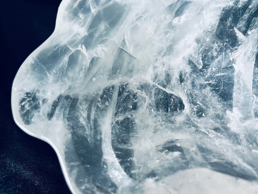 Heldere kwarts schaal – van topkwaliteit – uitstekend vakmanschap – Perfect Interior Object - Hoogte: 230 mm - Breedte: 154 mm- 1194 g - (1) #2.1