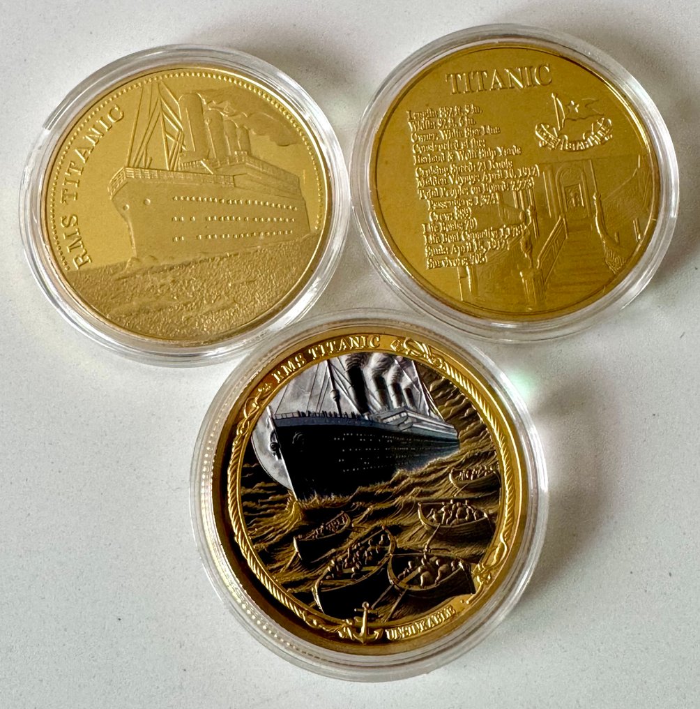 Θεματική συλλογή - Επετειακή συλλογή επιχρυσωμένη με 24K χρυσό από 3 θρύλους της τραγωδίας Titanic και της White Star #4.3