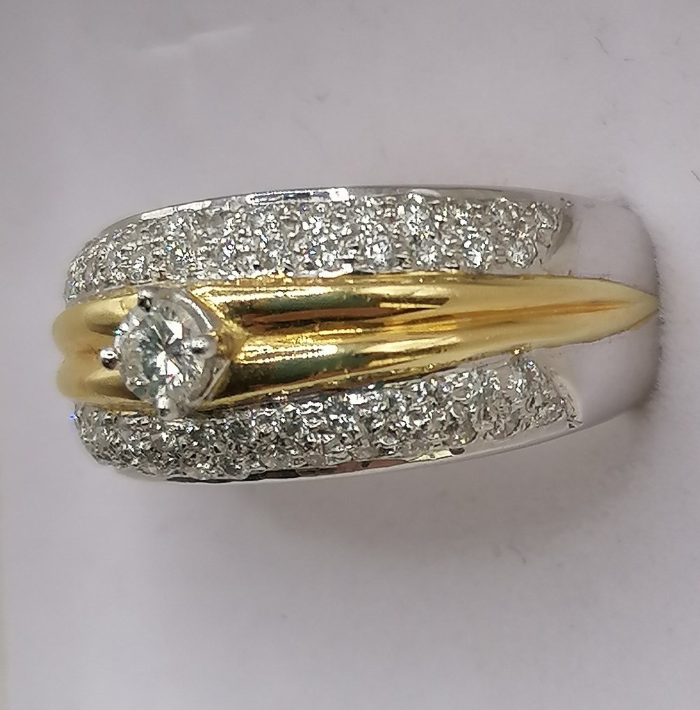 戒指 - 18 克拉 白金 -  0.75ct. tw. 鉆石 (天然)  #3.2