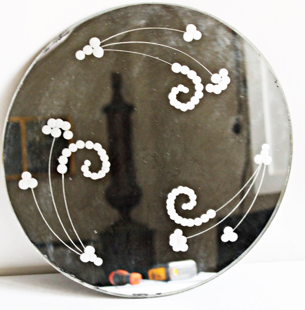 Lampebord - Messing, bronze og indgraveret krystal - Første halvdel SXX #4.3