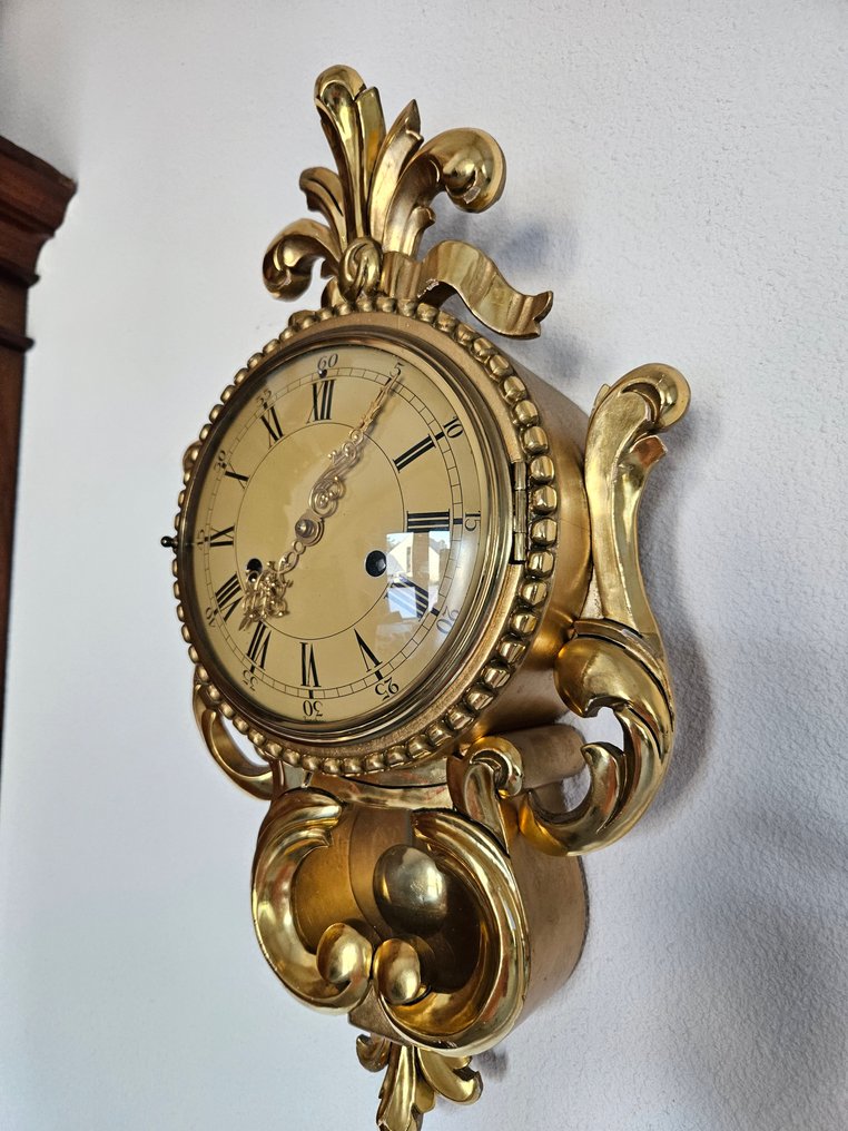 Orologio da parete Junghans Legno con sopra uno strato dorato 1960 1970 Orologio jungh del cartello svedese Catawiki
