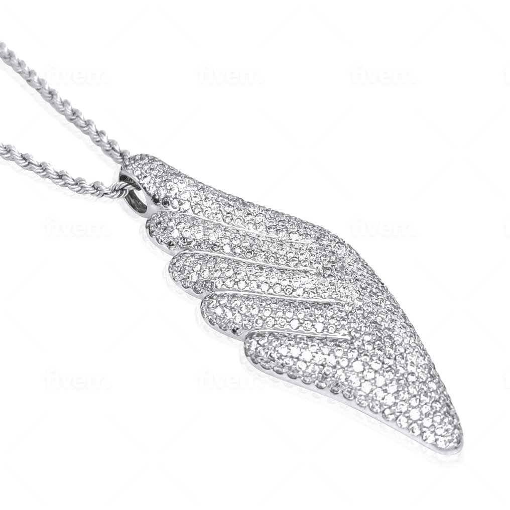 Κολιέ με μενταγιόν - 18 καράτια Λευκός χρυσός -  4.50ct. tw. Διαμάντι (Φυσικό) #1.0