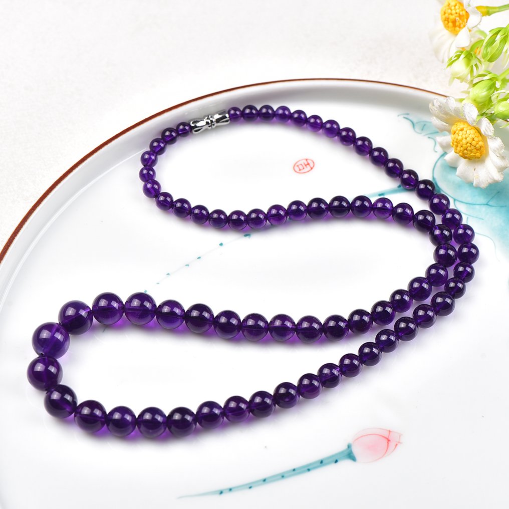 Χωρίς κράτηση - Πιστοποιημένο ALGT - Φυσικό και αποκλειστικό κολιέ από αμέθυστο - Υπέροχες μωβ αποχρώσεις- 34.57 g #1.0