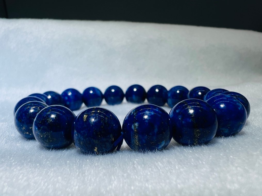 ***SEM RESERVA*** Pulseira de Lapislazuli - Poder - Qualidade AAA+ Pedra natural - Pedra chakra - Ø 10,4mm - comprimento de 20,8cm- 33,5 g - (1) #4.3
