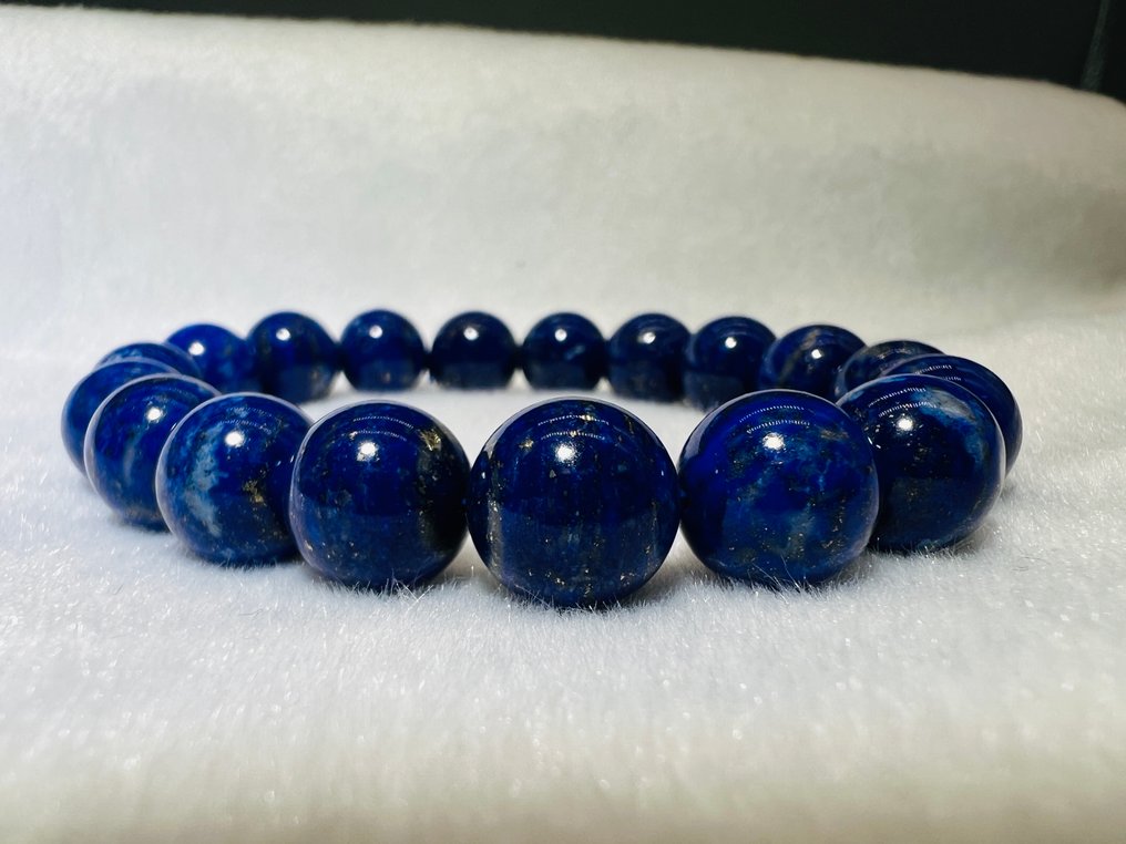***SEM RESERVA*** Pulseira de Lapislazuli - Poder - Qualidade AAA+ Pedra natural - Pedra chakra - Ø 10,4mm - comprimento de 20,8cm- 33,5 g - (1) #2.1