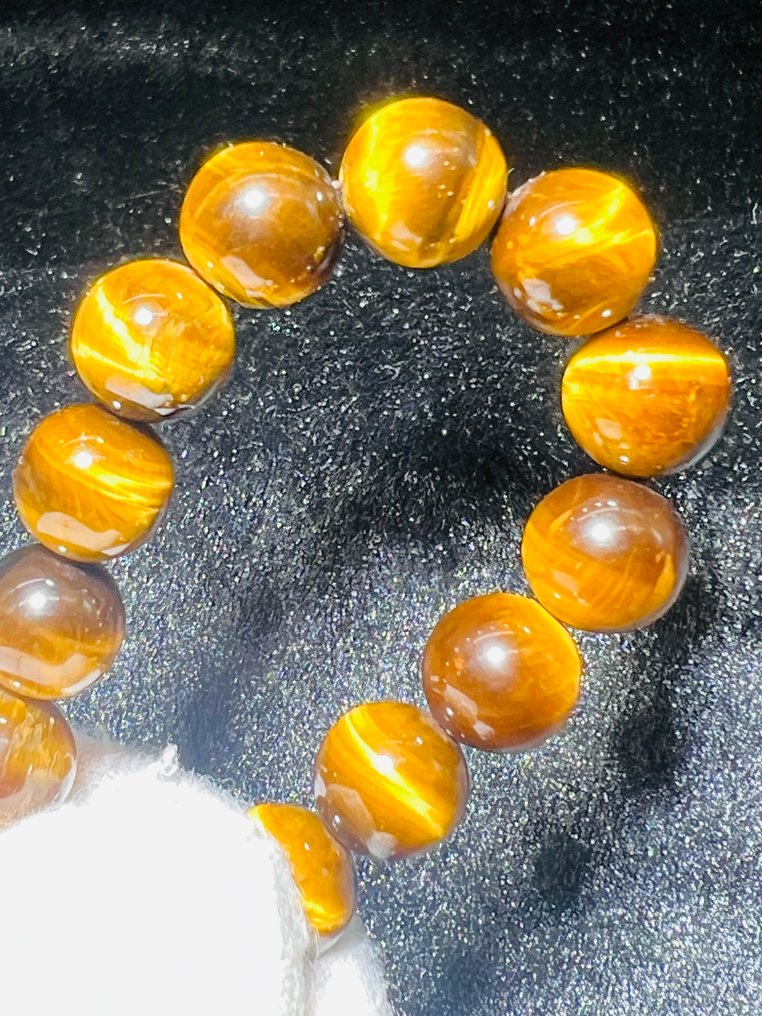 ***无底价*** 虎眼石手链 - AAA+ 级品质 - 天然石 - 轮穴石 - Ø 10.7mm - 长度19.2cm- 29.3 g - (1) #4.3