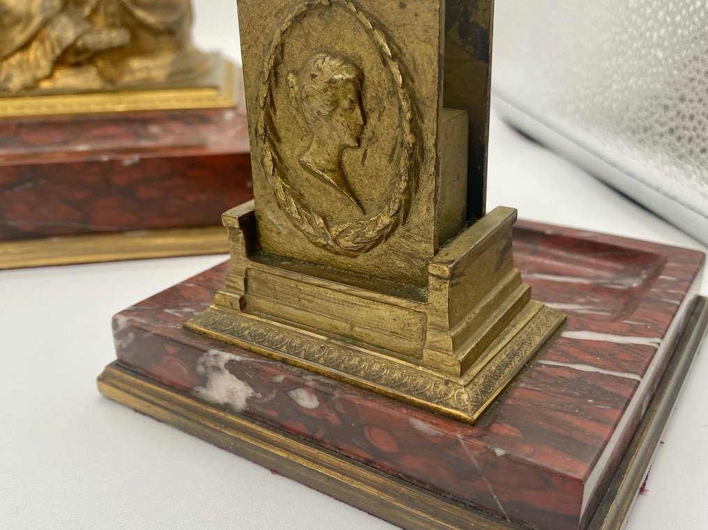 George Josef Burgstaller - Set da scrivania  (3) - Bronzo, marmo #3.2