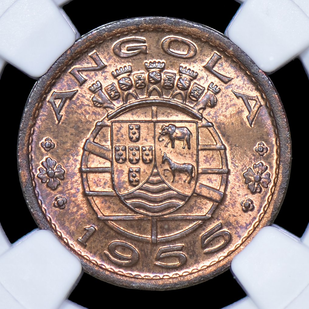 葡属安哥拉. Republic. 50 centavos 1955 - NGC - MS 64 - Escassa #1.0