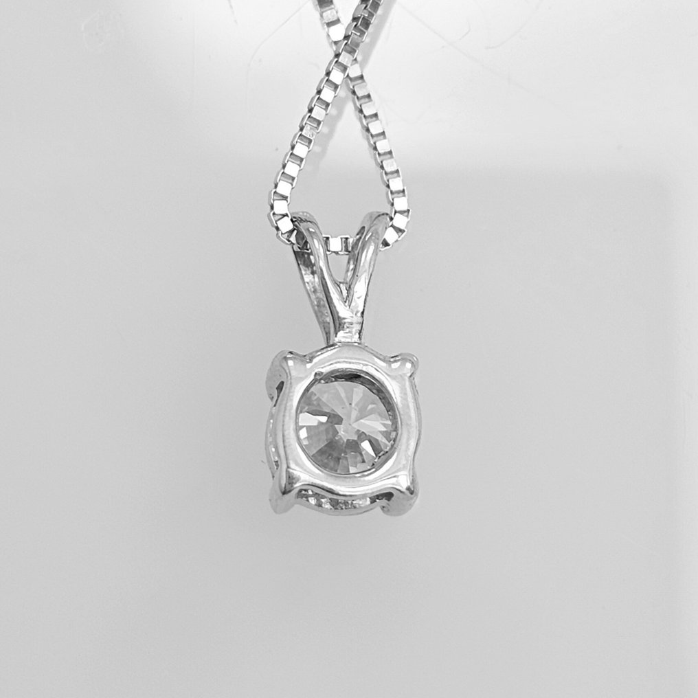 Ketting met hanger - 14 karaat Witgoud - 0.40ct. tw. Diamant (Natuurlijk) - D-E Color #3.2