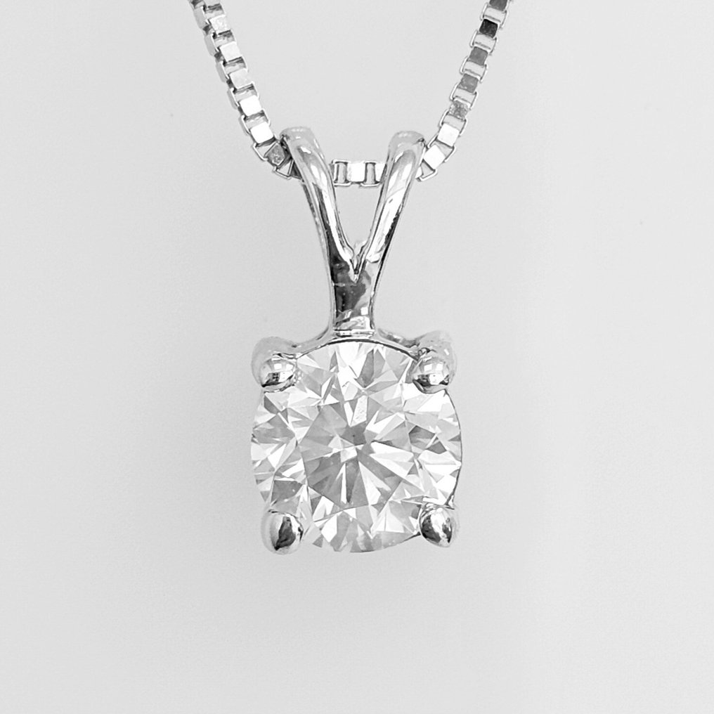 Ketting met hanger - 14 karaat Witgoud - 0.40ct. tw. Diamant (Natuurlijk) - D-E Color #2.1