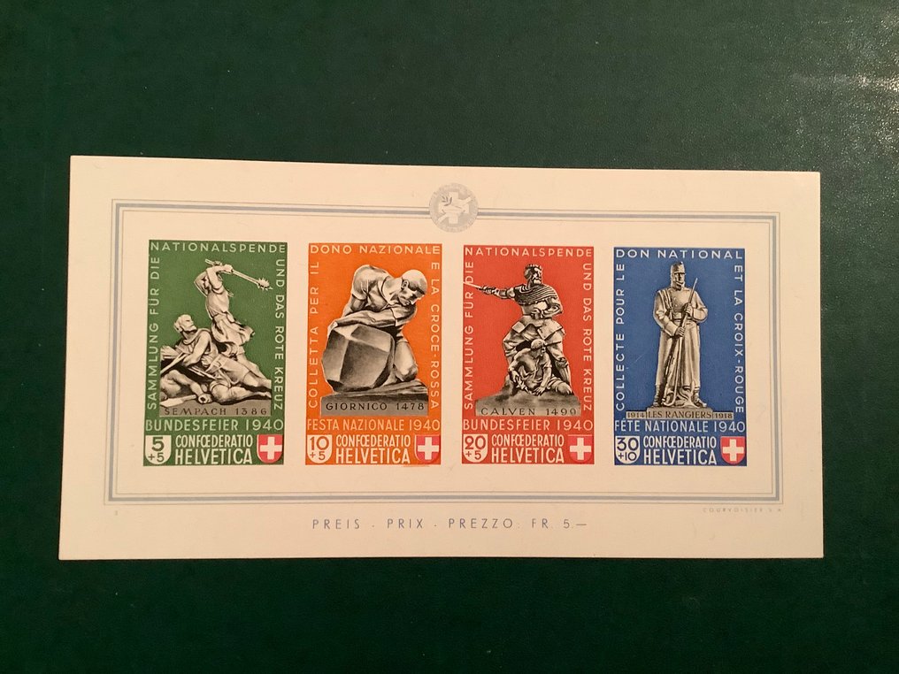 Schweiz 1940 - Denkmalblock - Michel blok 5 #1.0