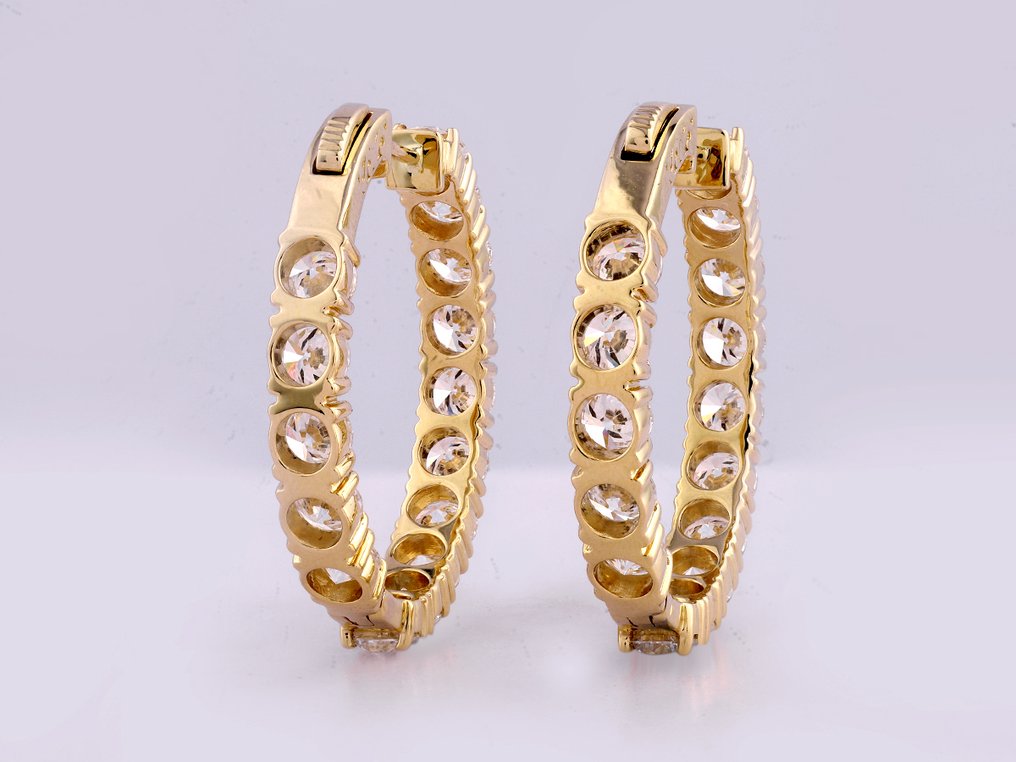 耳环 - 14K包金 黄金 -  9.28ct. tw. 钻石 (实验室培育) #4.3