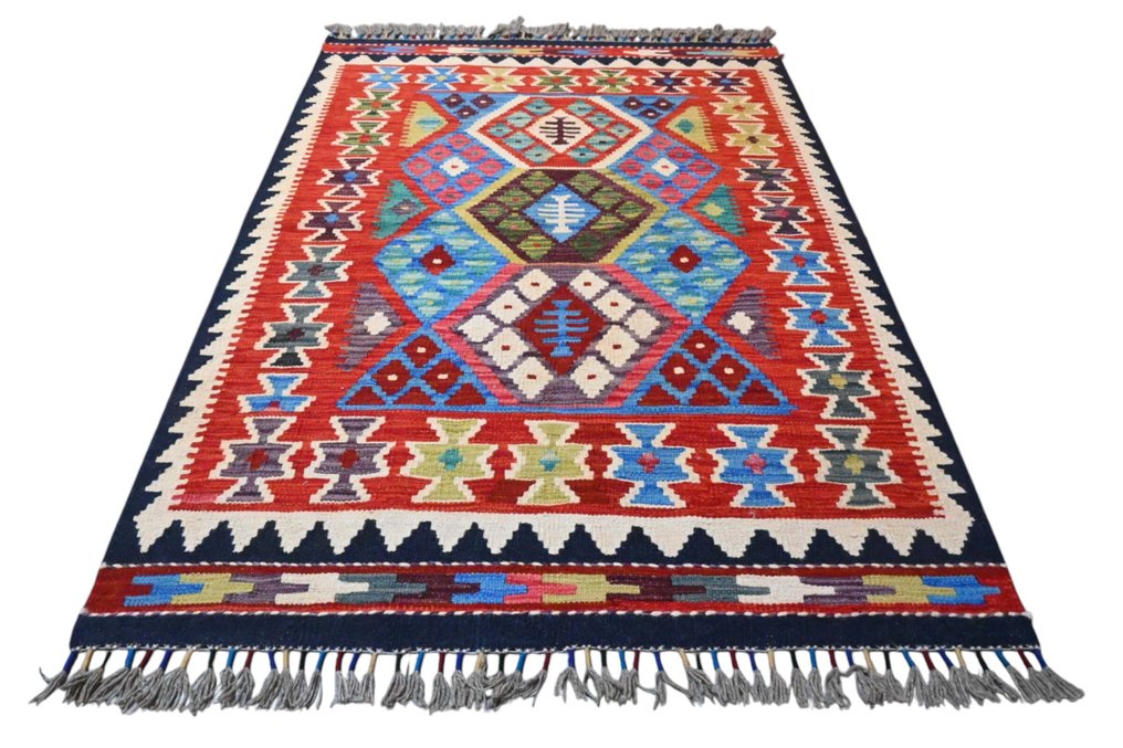 Χρωματιστό κιλίμι - Χαλί - 150 cm - 105 cm - αχρησιμοποίητο & χειροποίητο #1.0