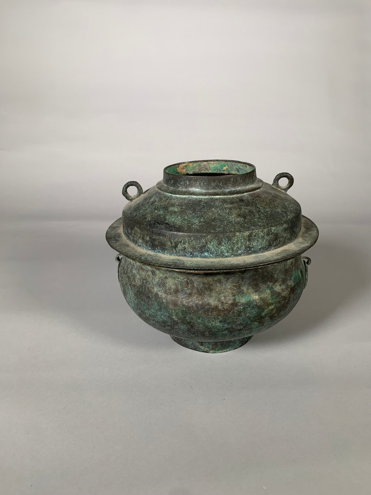 Antico cinese Bronzo Vapeurier a offertoria - dinastia HAN 206 a.C. - 220 d.C. - 25 cm #2.1