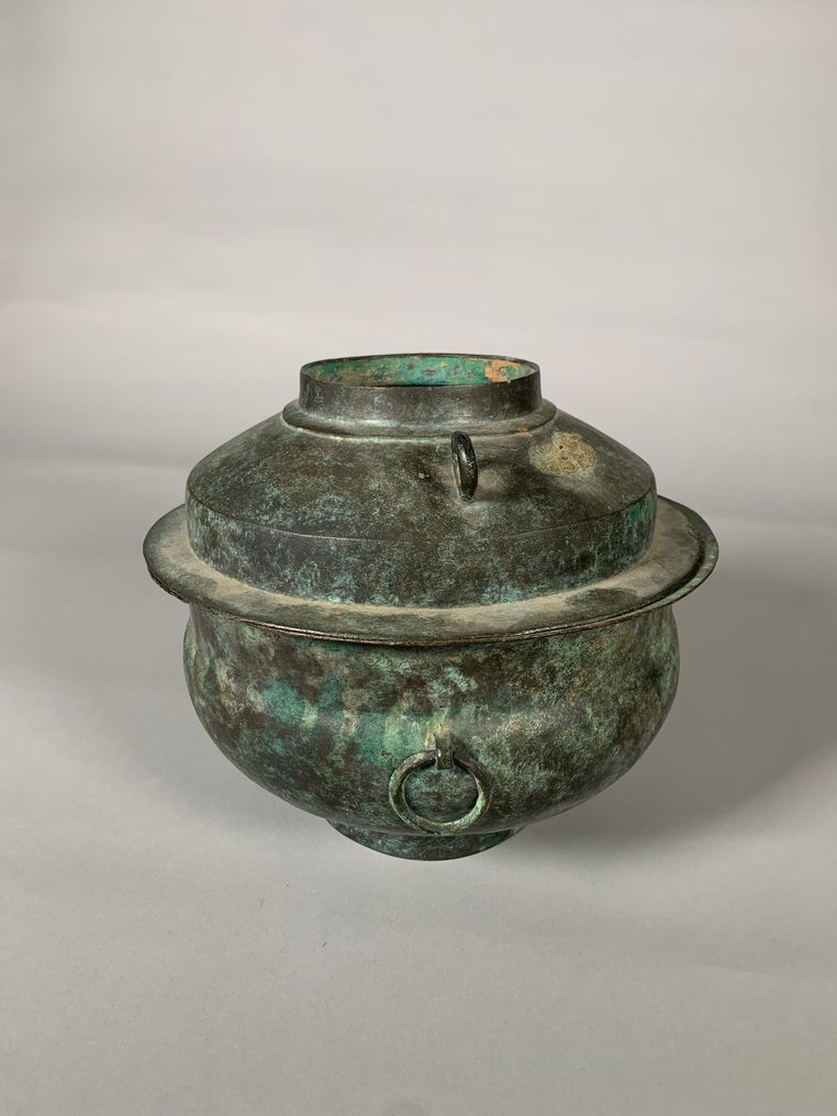 Antico cinese Bronzo Vapeurier a offertoria - dinastia HAN 206 a.C. - 220 d.C. - 25 cm #3.2