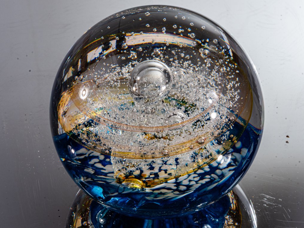 Selkirk Glass - Kenneth Scott - 紙鎮 - "Goldmist" (2002) - Ø 7,6 cm - 玻璃 #2.1