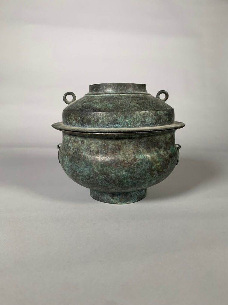 Antico cinese Bronzo Vapeurier a offertoria - dinastia HAN 206 a.C. - 220 d.C. - 25 cm #1.0